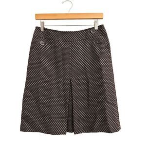 Ann Taylor virgin wool / cotton blend knee length skirt 4 polka dot preppy work